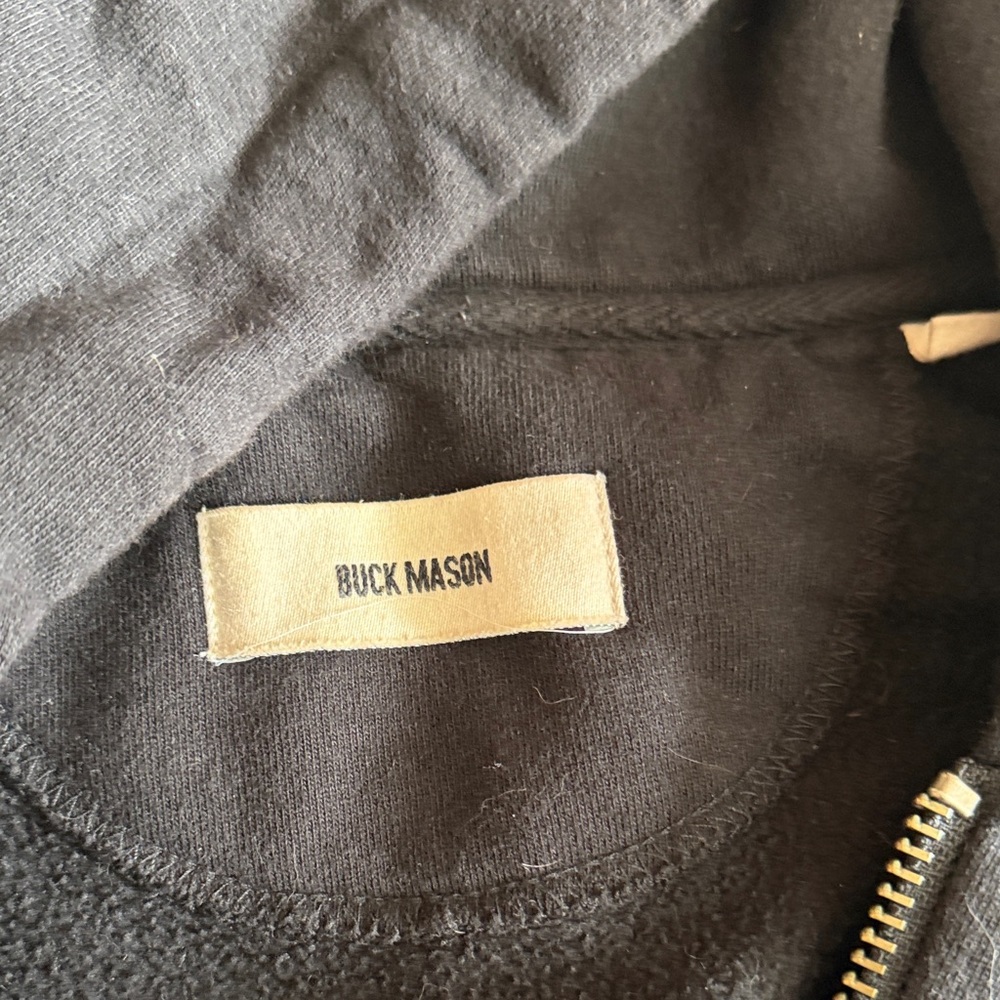 Buck Mason Alpine Fleece 15014 Zip-Up Hoodie black (gray also available) size S - Picture 2 of 7